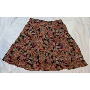 J. Crew Women's Paisley Ruffle Skirt With Elastic Waistband Size XS